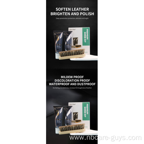 shoe care kit leather restoration cream black natural